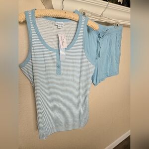 Lularoe Dream Slumber Women's Blue Striped Sleepwear Set, Size Xl